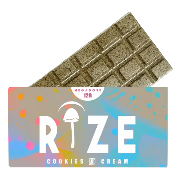 Rize | Cookies & Cream Mushroom Chocolate Bar | Megasdose 12g Bar