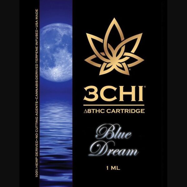 3Chi Blue Dream Delta-8-THC Vape Cartridge with Cannabis-Derived Terpenes | Sativa-Dominant Hybrid - Image 2