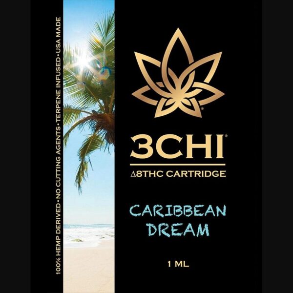 3Chi Caribbean Dream Delta-8-THC Vape Cartridge with Botanical-Derived Terpenes | Exotic & Uplifting - Image 2