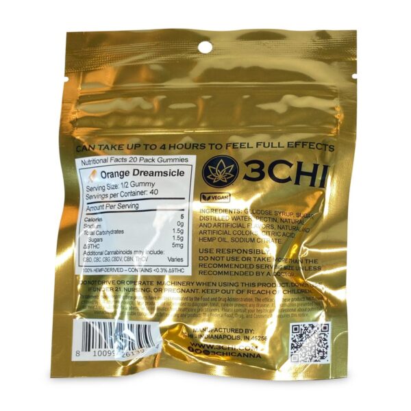 3Chi Delta-9-THC Gummies – Orange Dreamsicle (200 mg Total Delta-9-THC) - Image 3