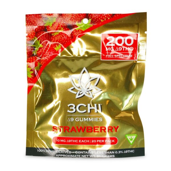 3Chi Delta-9-THC Gummies – Strawberry (200 mg Total Delta-9-THC) - Image 2
