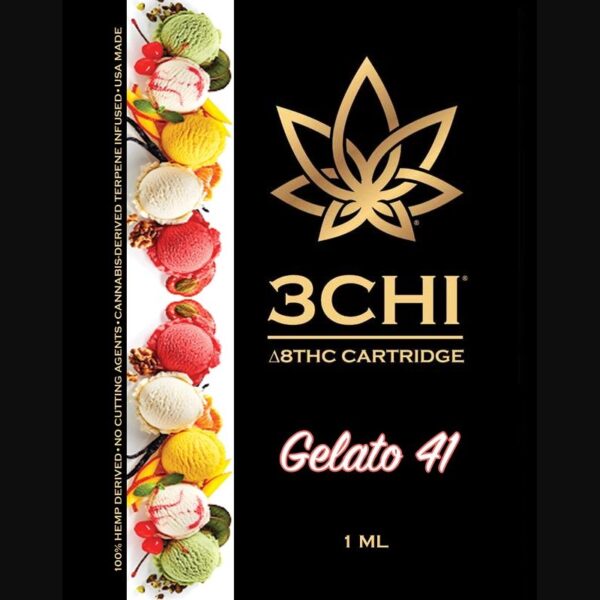 3Chi Gelato 41 Delta-8-THC Vape Cartridge with Cannabis-Derived Terpenes - Image 2