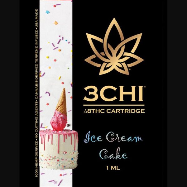 3Chi Ice Cream Cake Delta-8-THC Vape Cartridge with Cannabis-Derived Terpenes - Image 2