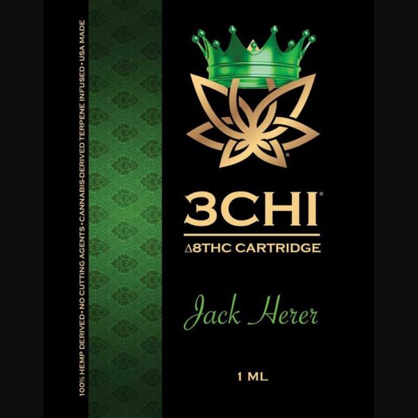 3Chi Jack Herer Delta-8-THC Vape Cartridge with Cannabis Derived Terpenes – A Premium Vaping Experience - Image 2