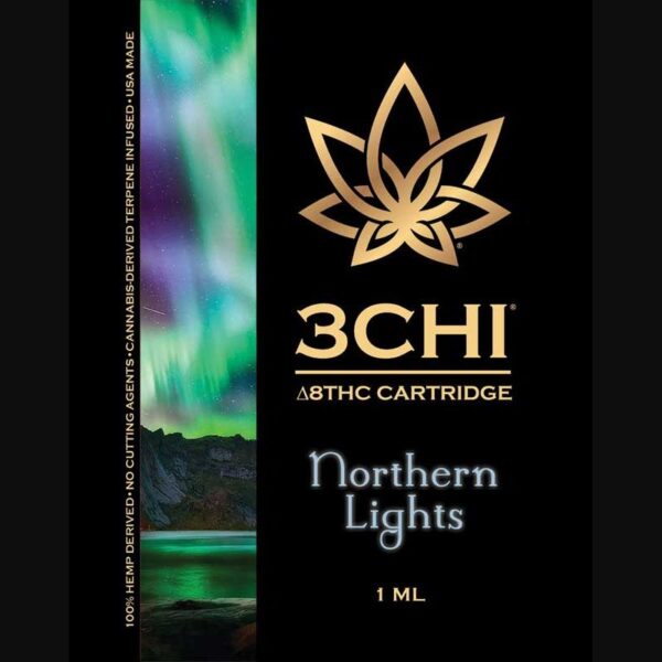 3Chi Northern Lights Delta-8-THC Vape Cartridge with Cannabis Derived Terpenes – The Ultimate Relaxation Experience - Image 2