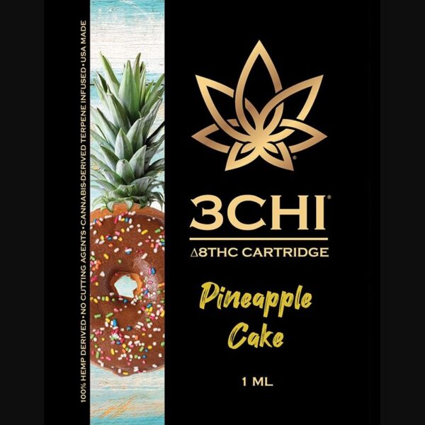 3Chi Pineapple Cake Delta-8-THC Vape Cartridge with Cannabis Derived Terpenes – A Tropical Escape - Image 2