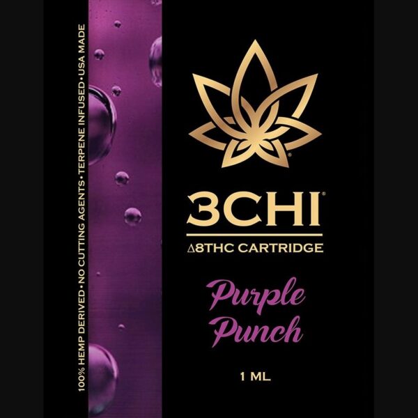 3Chi Purple Punch Delta-8-THC Vape Cartridge with Botanical Derived Terpenes - Image 2