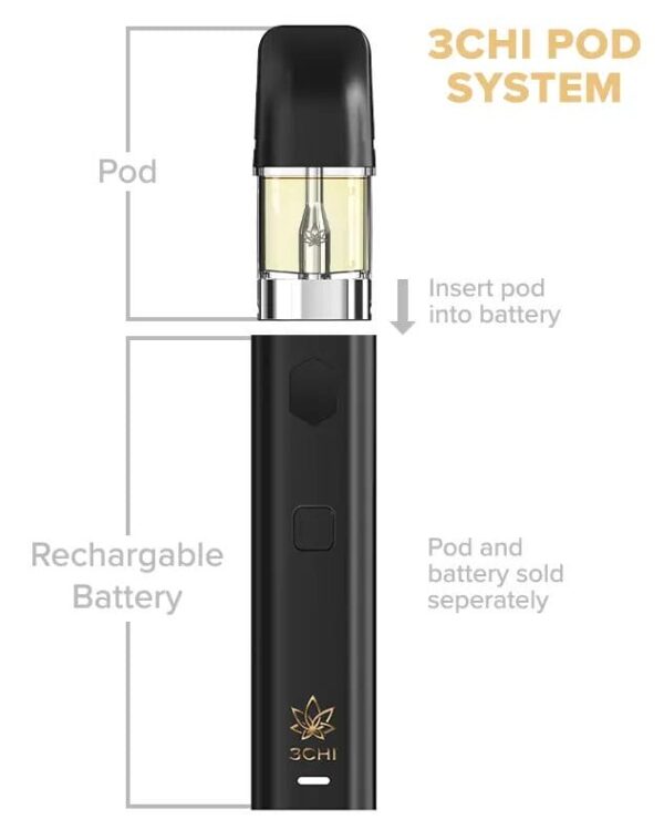 3CHI | True Strains THC Vape Pod – Rocket Man | Sativa – 2g Disposable Vape Pod - Image 2