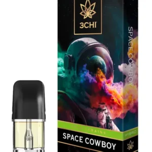 3CHI | True Strains THC Vape Pod – Space Cowboy | Hybrid – 2g Disposable Vape Pod