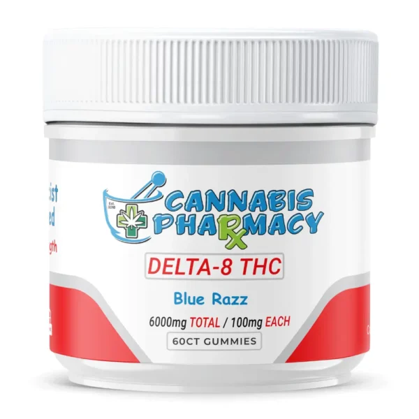 Elite Cannacy Delta-8 THC Gummies | 100mg – Blue Raspberry – 60ct