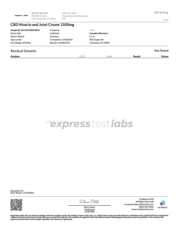 Elite Cannacy CBD Cream – 1500mg - Image 3