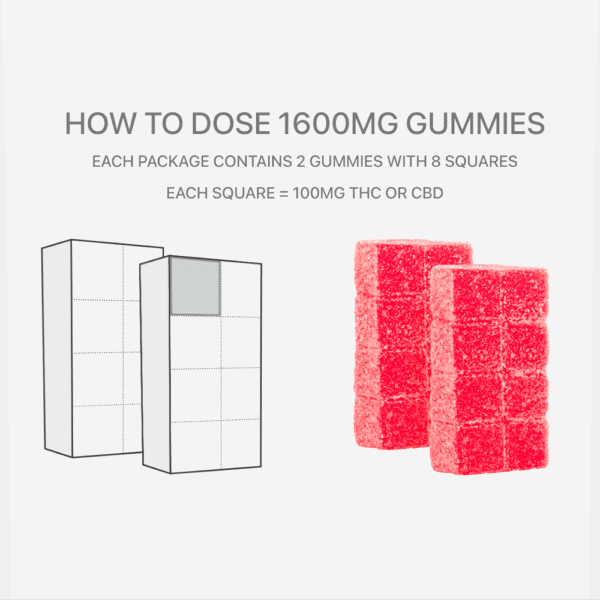 1600mg High Dose Gummies – Ultra-Potent THC Edible for Experienced Users - Image 3