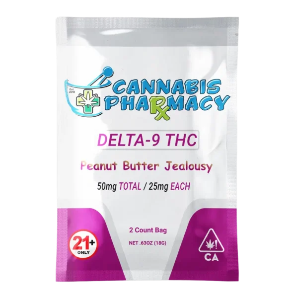 Elite Cannacy Delta-9 THC Gummies | 25mg – Peanut Butter Jealousy – 2ct