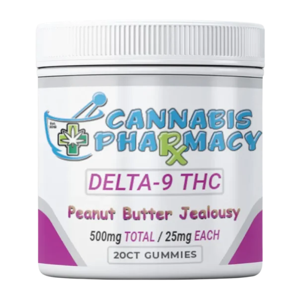 Elite Cannacy Delta-9 THC Gummies | 25mg – Peanut Butter Jealousy – 20ct