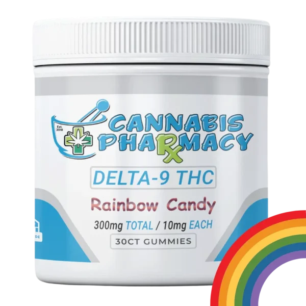 Elite Cannacy Delta-9 THC Gummies | 10mg – Rainbow Candy – 30ct