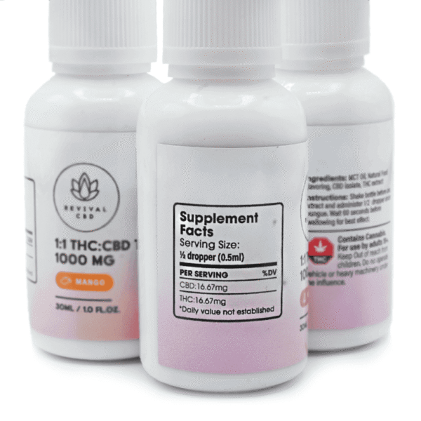 1:1 THC:CBD Tincture 1000mg – Revival CBD - Image 2