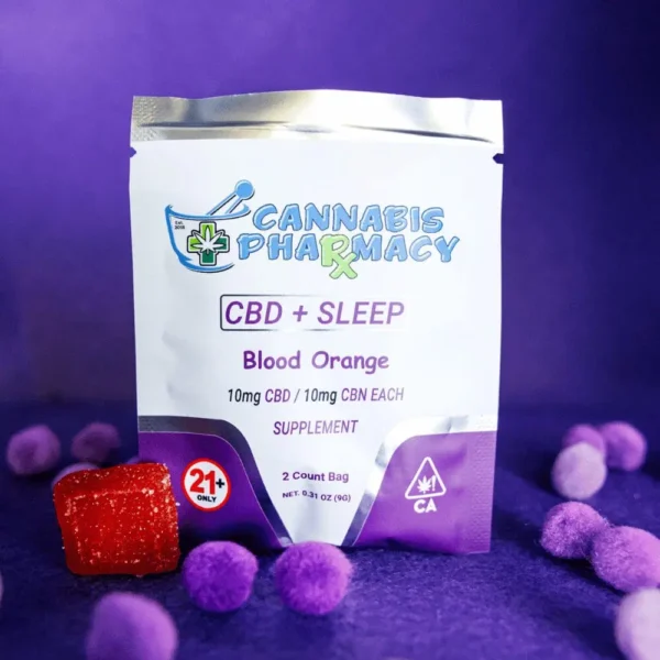 Elite Cannacy CBD Sleep Gummies | 10mg CBD + 10mg CBN + 5mg Melatonin – Blood Orange – 2ct - Image 2