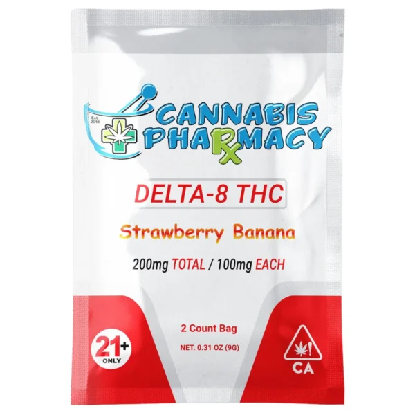 Elite Cannacy Delta-8 THC Gummies | 100mg – Strawberry Banana – 2ct