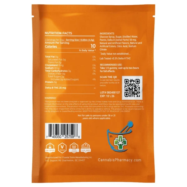 Elite Cannacy Delta-8 THC Gummies | 25mg – Assorted Flavors – 2ct - Image 3