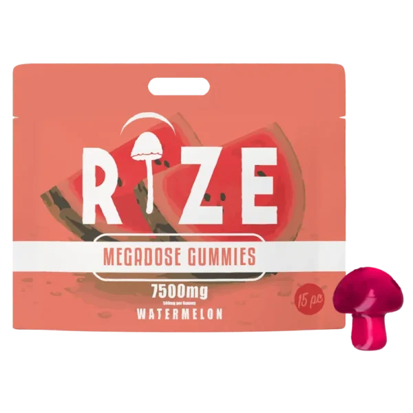 Rize | Watermelon Mushroom Gummies | Megadose 7500mg – 15ct