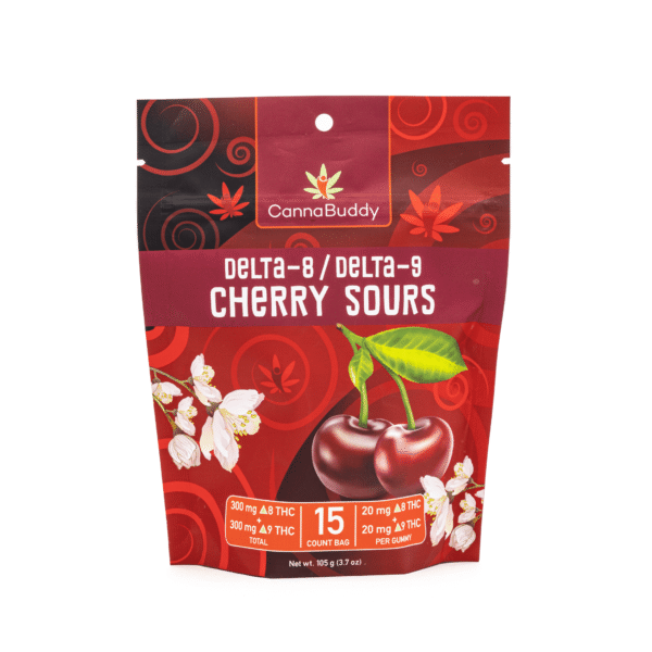 CannaBuddy Delta-8 / Delta-9 Cherry Sours – A Perfectly Balanced THC Treat