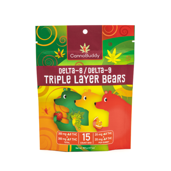 CannaBuddy Delta-8 / Delta-9 Triple Layer Bears (600 mg Total THC) – A Flavorful and Potent THC Experience - Image 2