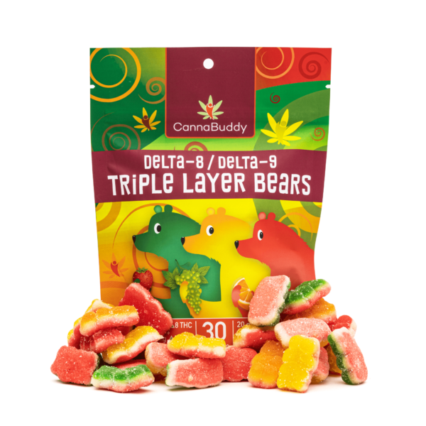 CannaBuddy Delta-8 / Delta-9 Triple Layer Bears (600 mg Total Delta-8-THC + 600 mg Total Delta-9-THC)