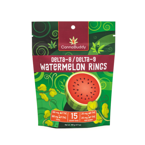 CannaBuddy Delta-8 / Delta-9 Watermelon Rings (300 mg Total Delta-8-THC + 300 mg Total Delta-9-THC) - Image 2