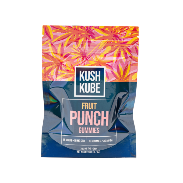 Kush Kube Delta-9 + CBD Gummies – Fruit Punch: A Perfect Blend of Relaxation & Euphoria - Image 2