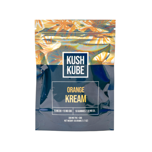 Kush Kube Delta-9 + CBD Gummies – Orange Kream: A Delicious & Balanced Cannabis Treat - Image 2