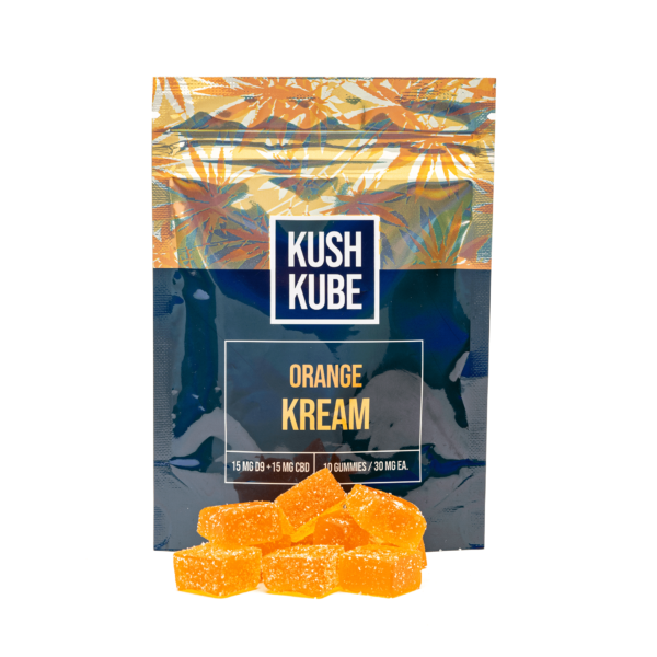 Kush Kube Delta-9 + CBD Gummies – Orange Kream: A Delicious & Balanced Cannabis Treat