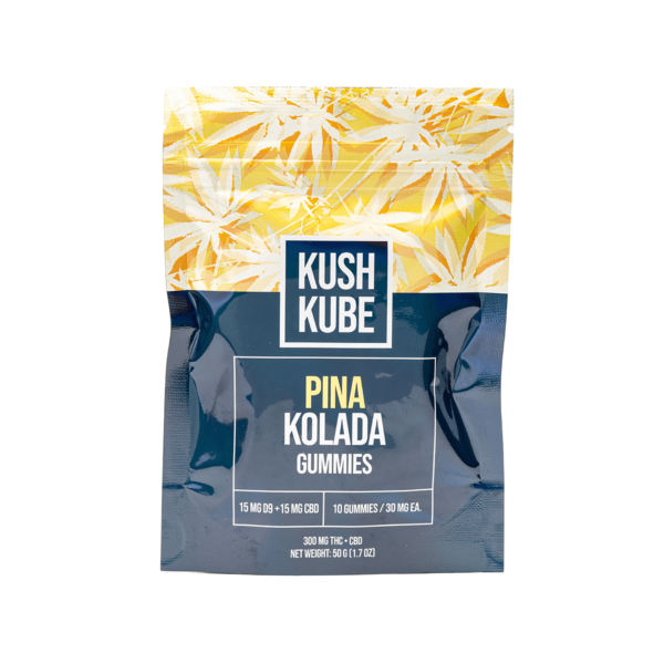 Kush Kube Delta-9 + CBD Gummies – Pina Kolada: A Tropical Fusion of Euphoria & Relaxation - Image 2