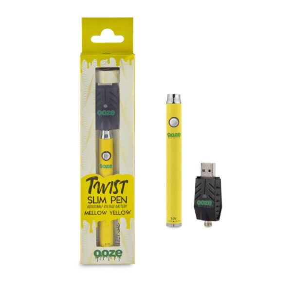 Ooze Slim Twist Pen Vape Battery – Yellow: Bright, Bold, and High-Performance - Image 2