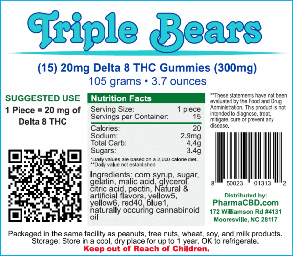 PharmaCBD Delta-8 Triple Layer Bears (300 mg Total Delta-8-THC) - Image 2