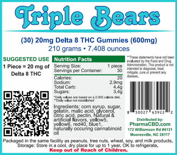 PharmaCBD Delta-8 Triple Layer Bears (600 mg Total Delta-8-THC) - Image 2