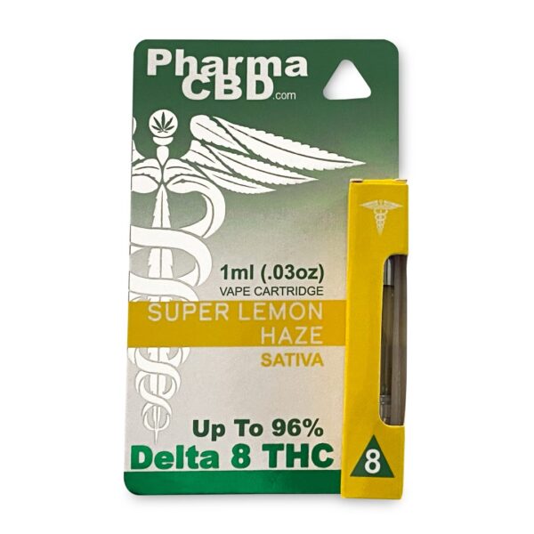 PharmaCBD Super Lemon Haze Delta-8-THC Vape Cartridge – A Citrusy Burst of Energy & Focus