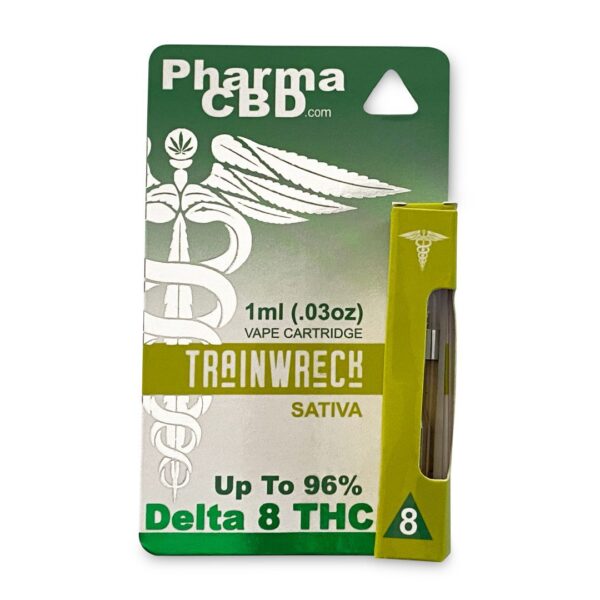 PharmaCBD Trainwreck Delta-8-THC Vape Cartridge (Sativa) – Elevate Your Mind with Energy and Clarity