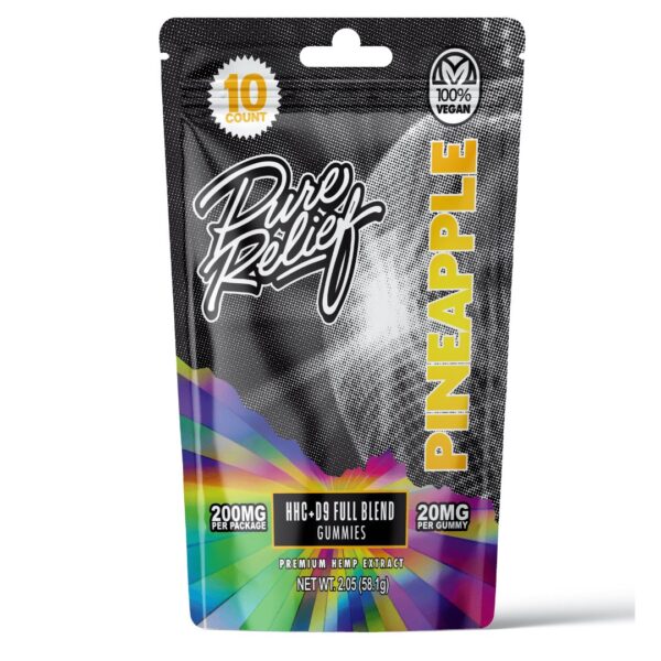 Pure Relief HHC / Delta-9-THC Gummies – Pineapple (100 mg Total HHC + 100 mg Total Delta-9)