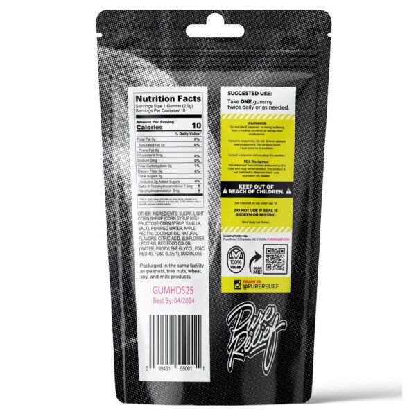 Pure Relief HHC / Delta-9-THC Gummies – Strawnana (100 mg Total HHC + 100 mg Total Delta-9) - Image 2