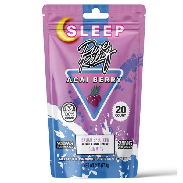 Pure Relief Sleep CBD Gummies – Acai Berry (400 mg Total CBD / 100 mg Total CBN)