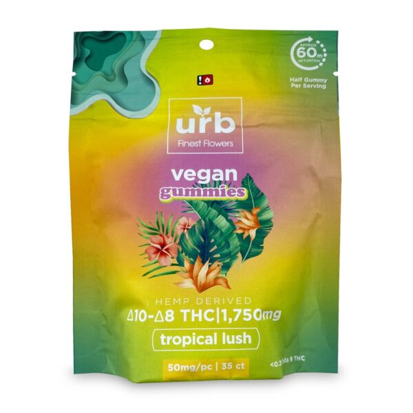 Urb Delta-8 / Delta-10 Gummies – Tropical Lush (1575 mg Delta-8-THC + 175 mg Delta-10-THC)