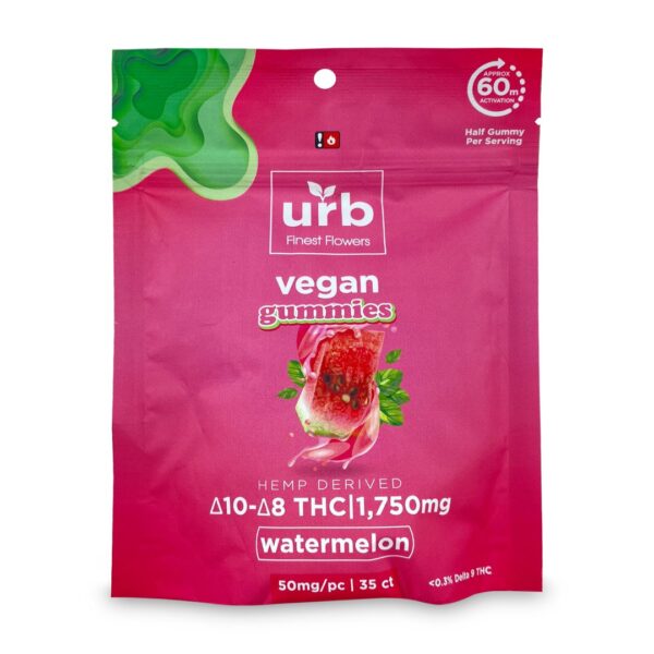 Urb Delta-8 / Delta-10 Gummies – Watermelon (1575 mg Delta-8-THC + 175 mg Delta-10-THC)