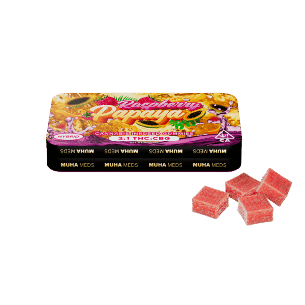 Raspberry Papaya Infused Gummies | 2:1 THC:CBG | Hybrid