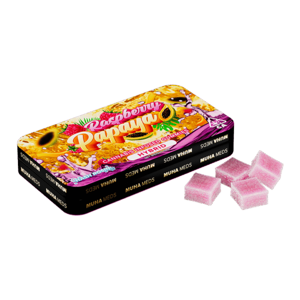 Raspberry Papaya | Hybrid Hash Rosin Infused Gummies